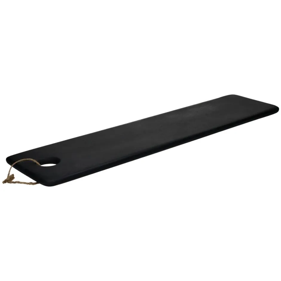 Pomax Saladiers / Plats À Servir-STANFORD - planche de service - bois de mangier / jute - L 70 x W 18 x H 1 cm - noir