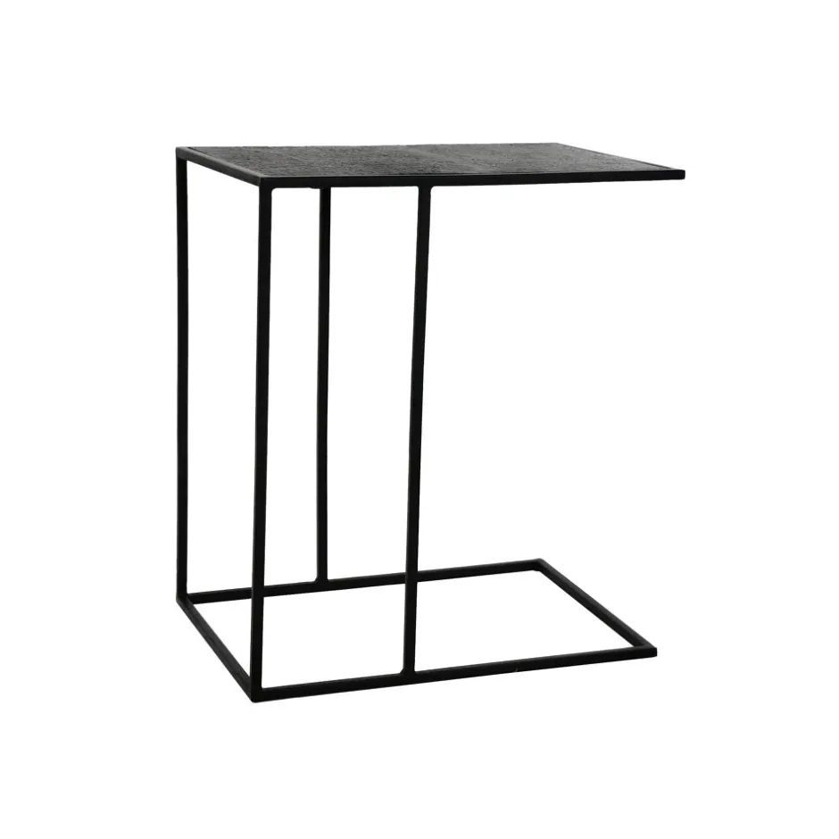 Pomax Tables Basses | Tables-STRAVO - table d'appoint - métal / aluminium - L 50 x W 35 x H 55 cm - noir