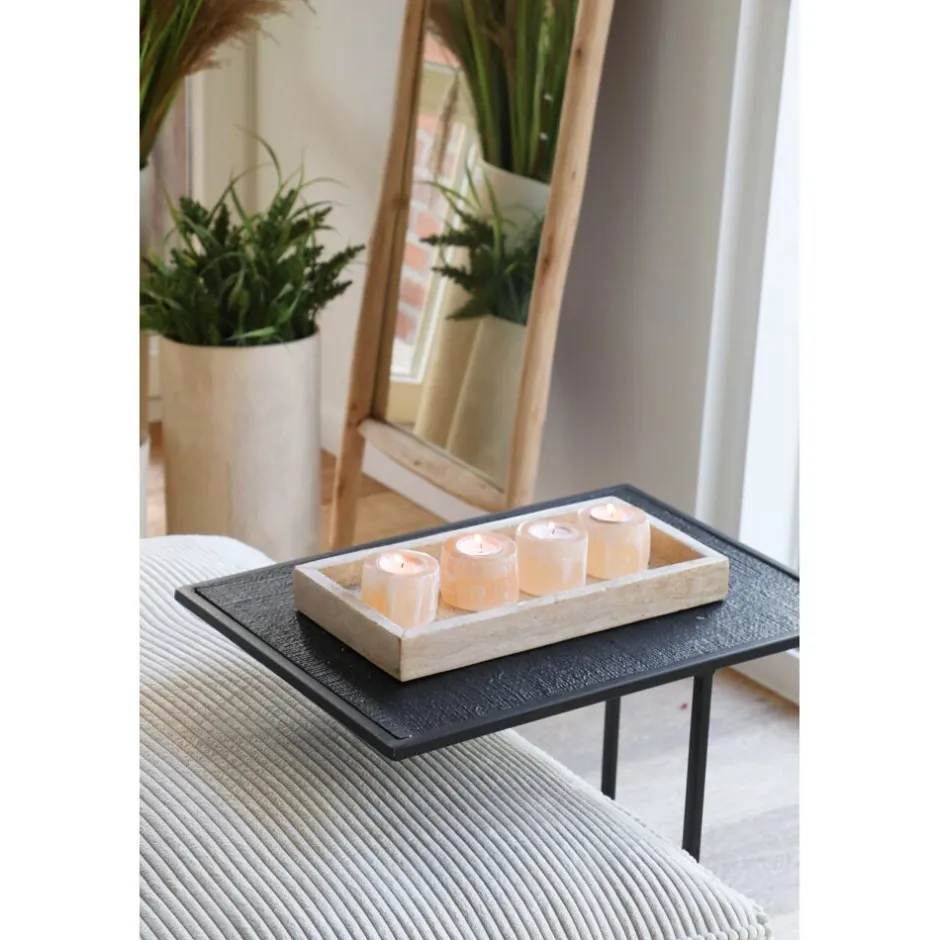 Pomax Tables Basses | Tables-STRAVO - table d'appoint - métal / aluminium - L 50 x W 35 x H 55 cm - noir
