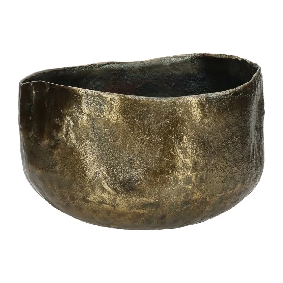 Pomax Cache-pots-TAMIL - pot à fleurs - aluminium - L 24 x W 23 x H 15 cm - brass