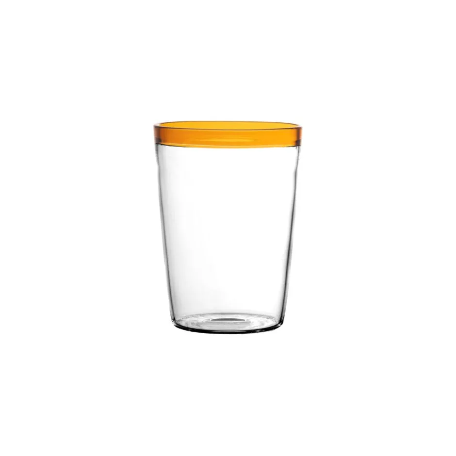 Pomax Verres-TARIFA - verre à boire - verre borosilicaté - DIA 8 x H 9 cm - ambre