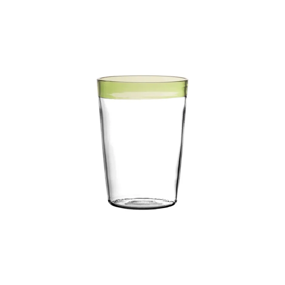 Pomax Verres-TARIFA - verre à boire - verre borosilicaté - DIA 8 x H 9 cm - vert