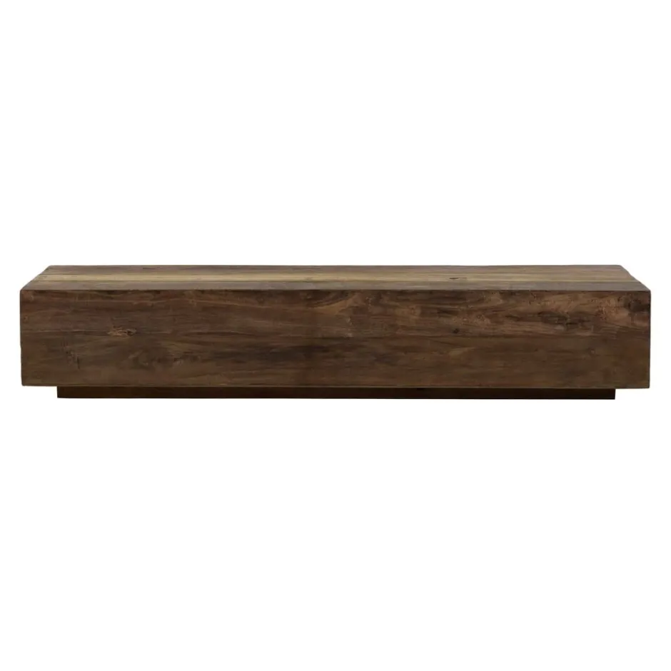 Pomax Tables Basses | Tables-TEMBA - table basse - bois récupéré - L 160 x 35 x H 30,5 cm - brun