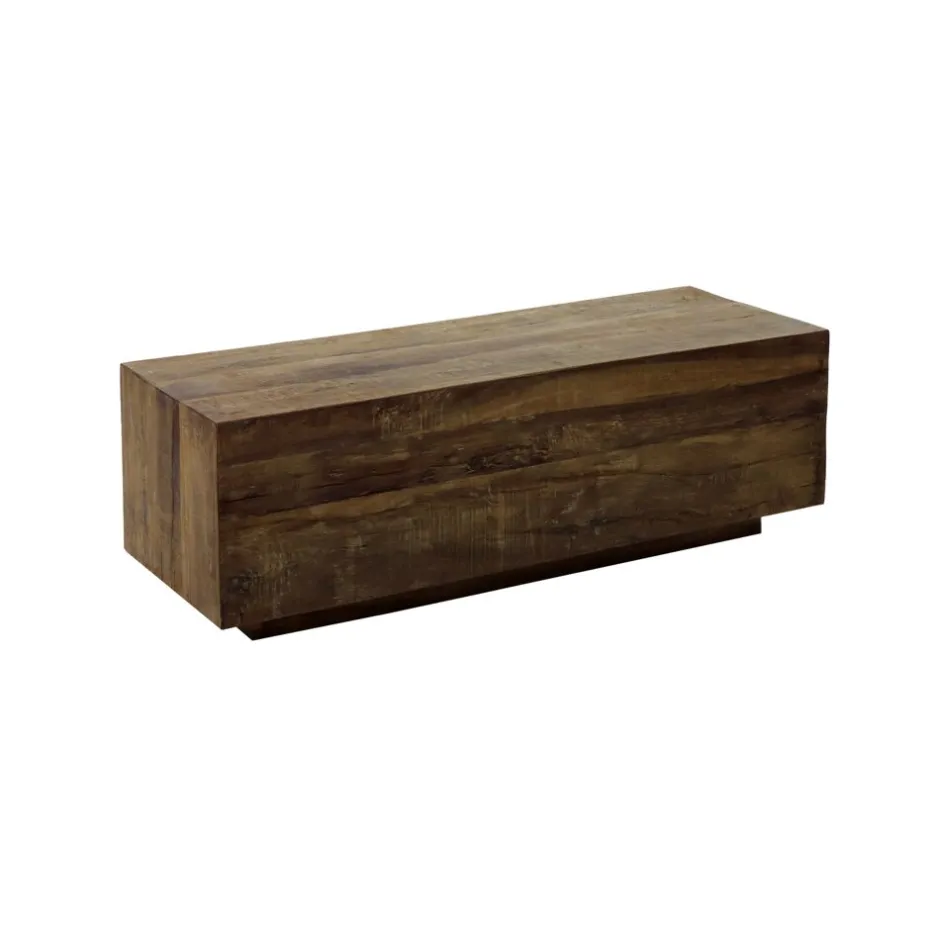 Pomax Tables Basses | Tables-TEMBA - table basse - bois récupéré - L 110 x W 35 x H 30 cm - brun