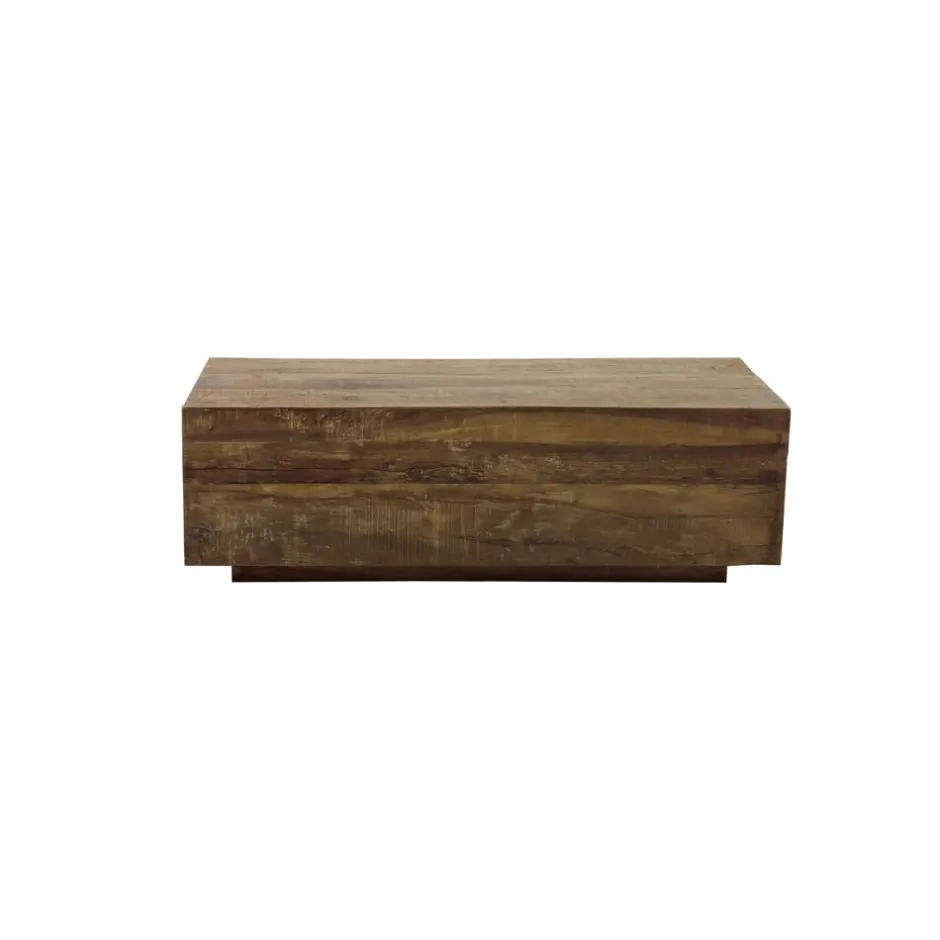 Pomax Tables Basses | Tables-TEMBA - table basse - bois récupéré - L 95 x W 35 x H 30 cm - brun