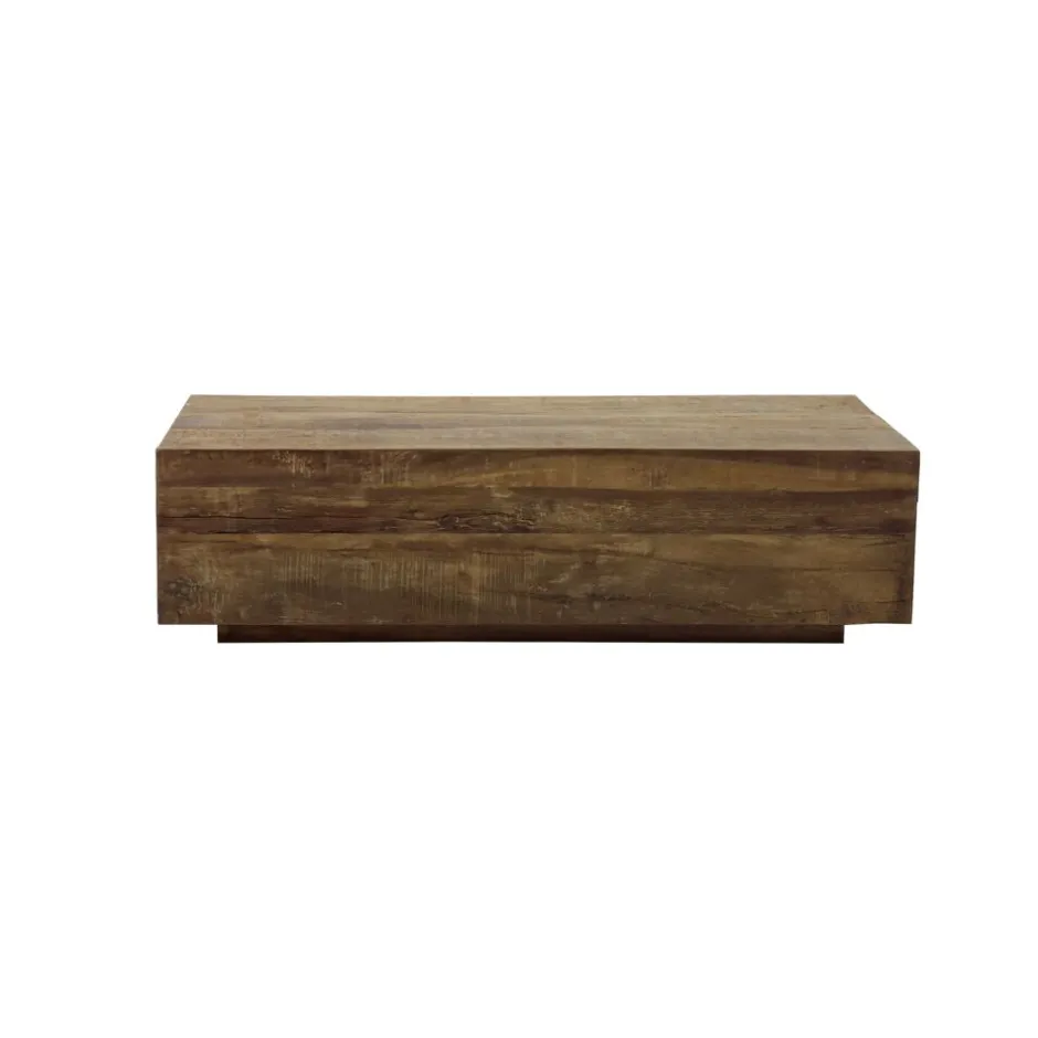 Pomax Tables Basses | Tables-TEMBA - table basse - bois récupéré - L 110 x W 35 x H 30 cm - brun