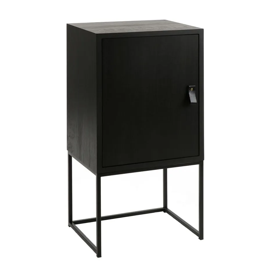 Pomax Armoires-TOKIO - armoire - mdf / placage de papier / métal - L 40 x W 30 x H 80 cm - noir