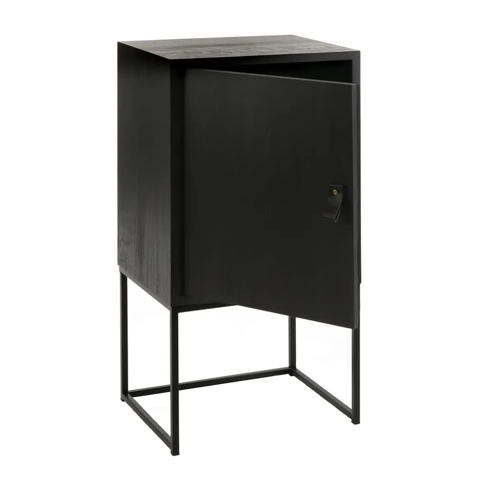 Pomax Armoires-TOKIO - armoire - mdf / placage de papier / métal - L 40 x W 30 x H 80 cm - noir
