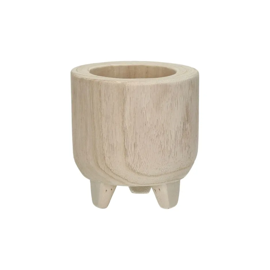 Pomax Cache-pots-TOMENTOSA - pot à fleurs - bois de paulownia - DIA 13 x H 14 cm - naturel