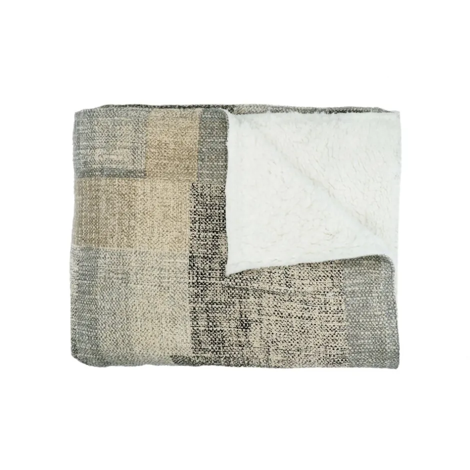 Pomax Plaids-TOUDOU - plaid - coton / polyester - L 130 x W 160 cm - mix de couleurs