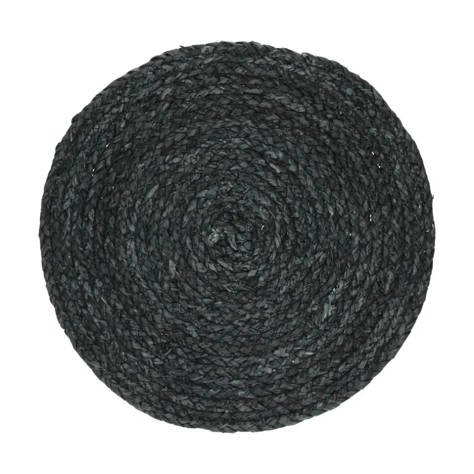 Pomax Linge De Table-TRESSE - set de table - mais - DIA 38 cm - noir
