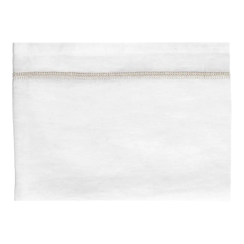 Pomax Linge De Table-TRIA - nappe de table - lin - L 250 x W 140 cm - blanc