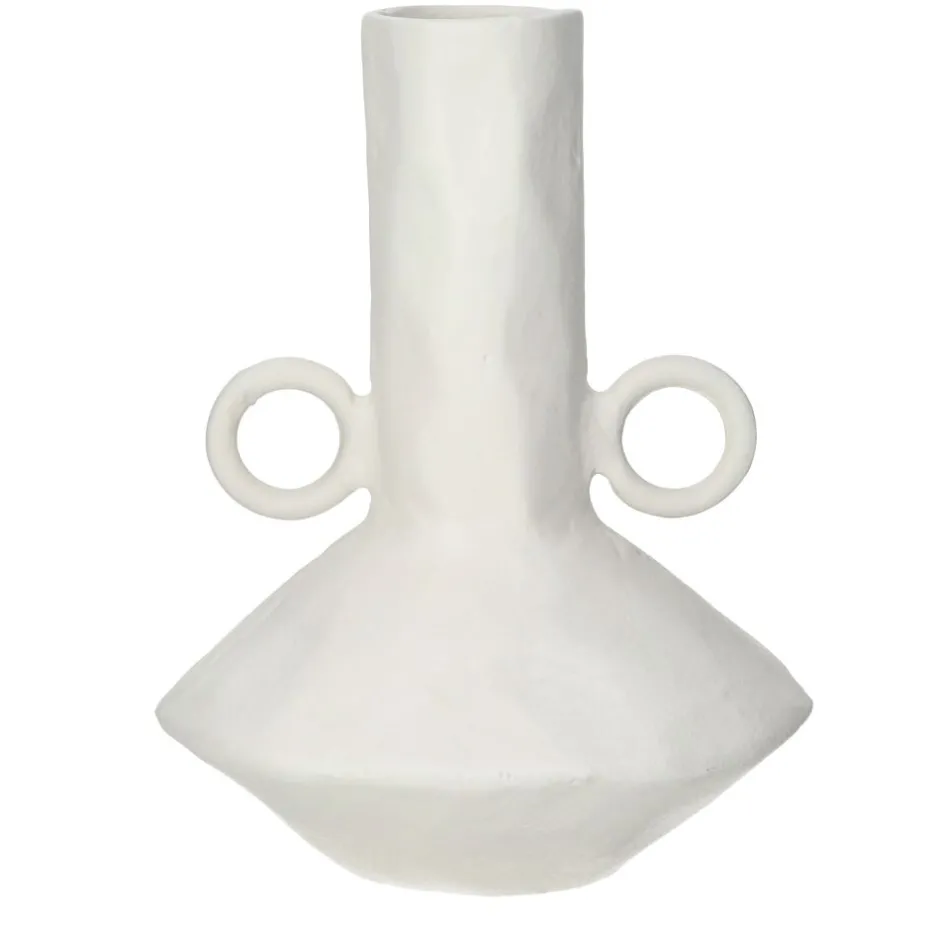 Pomax Vases-TRULLI - vase - aluminium - L 22 x W 20,5 x H 28,5 cm - blanc cassé