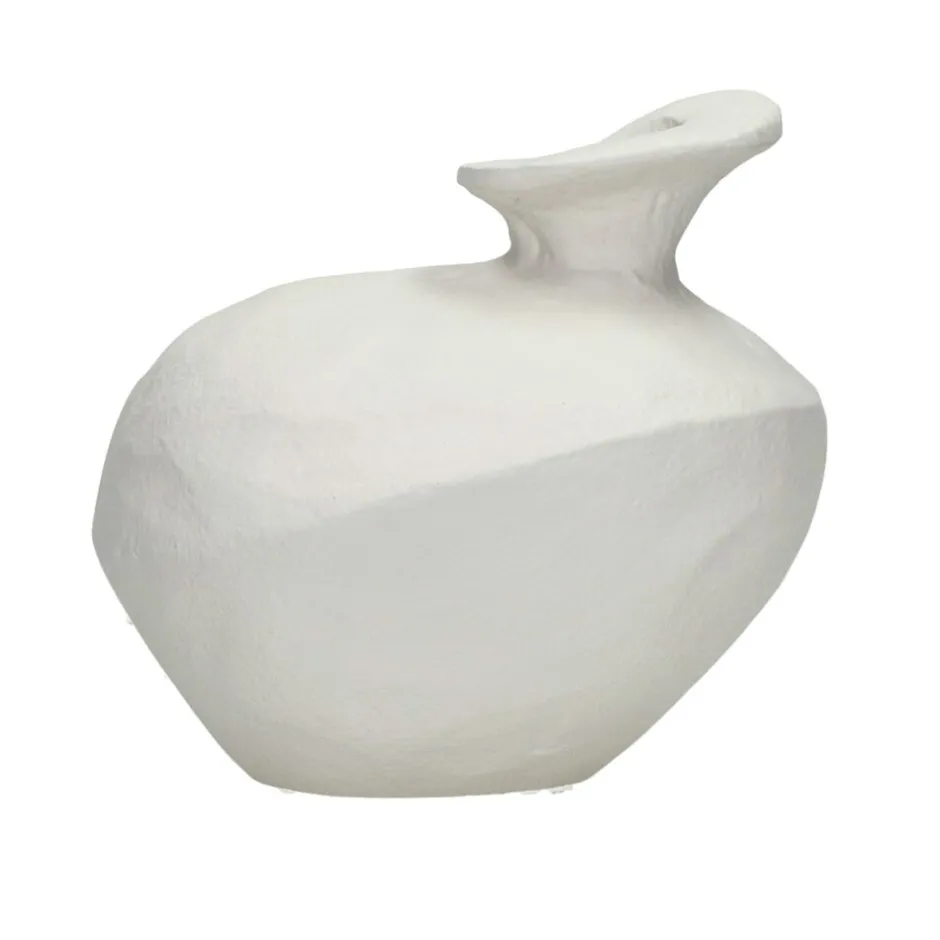 Pomax Vases-TRULLI - vase - aluminium - L 15 x W 14 x H 14 cm - blanc cassé