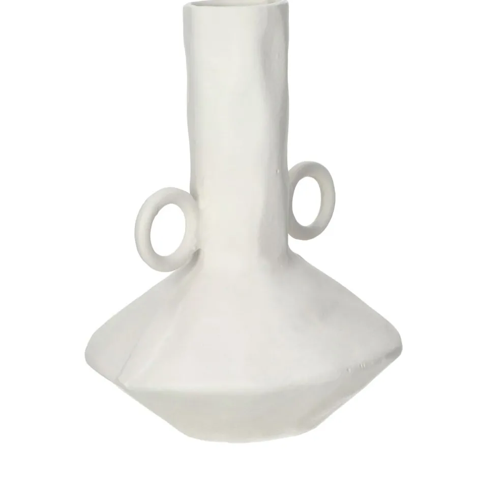 Pomax Vases-TRULLI - vase - aluminium - L 22 x W 20,5 x H 28,5 cm - blanc cassé