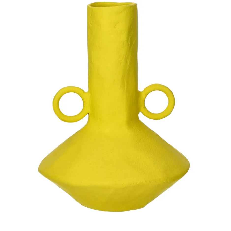 Pomax Vases-TRULLI - vase - aluminium - L 22 x W 20,5 x H 28,5 cm - jaune