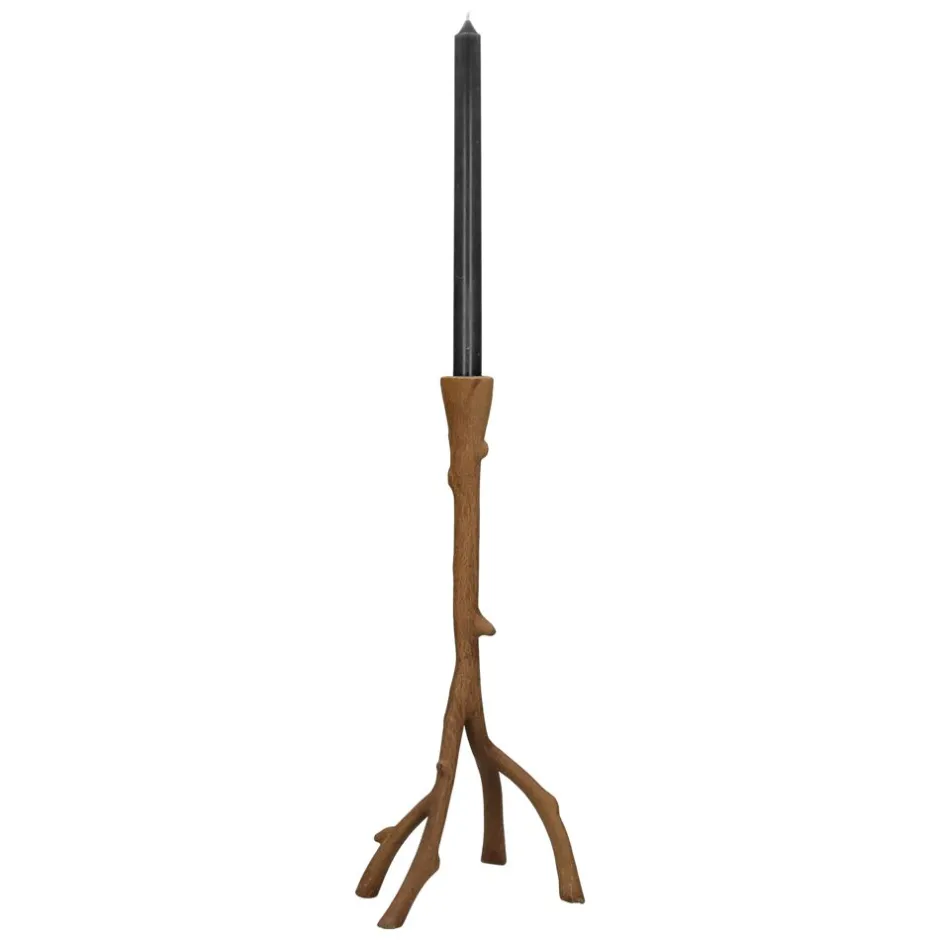 Pomax Chandeliers-TWIGGY - bougeoir - aluminium - L 16,5 x W 12,5 x H 38 cm - rouille