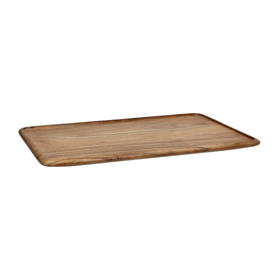 Pomax Plateaux-ULRIKE - plateau - bois d'acacia - L 40 x W 27,5 x H 1,5 cm - naturel