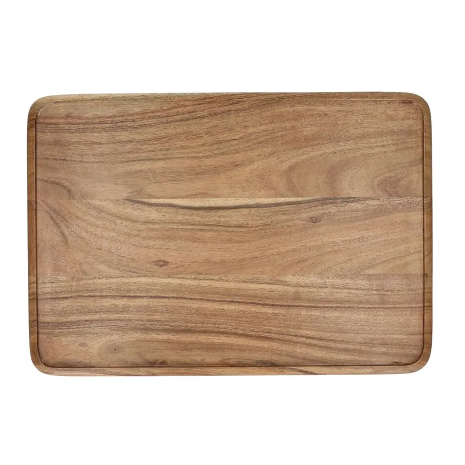 Pomax Plateaux-ULRIKE - plateau - bois d'acacia - L 40 x W 27,5 x H 1,5 cm - naturel