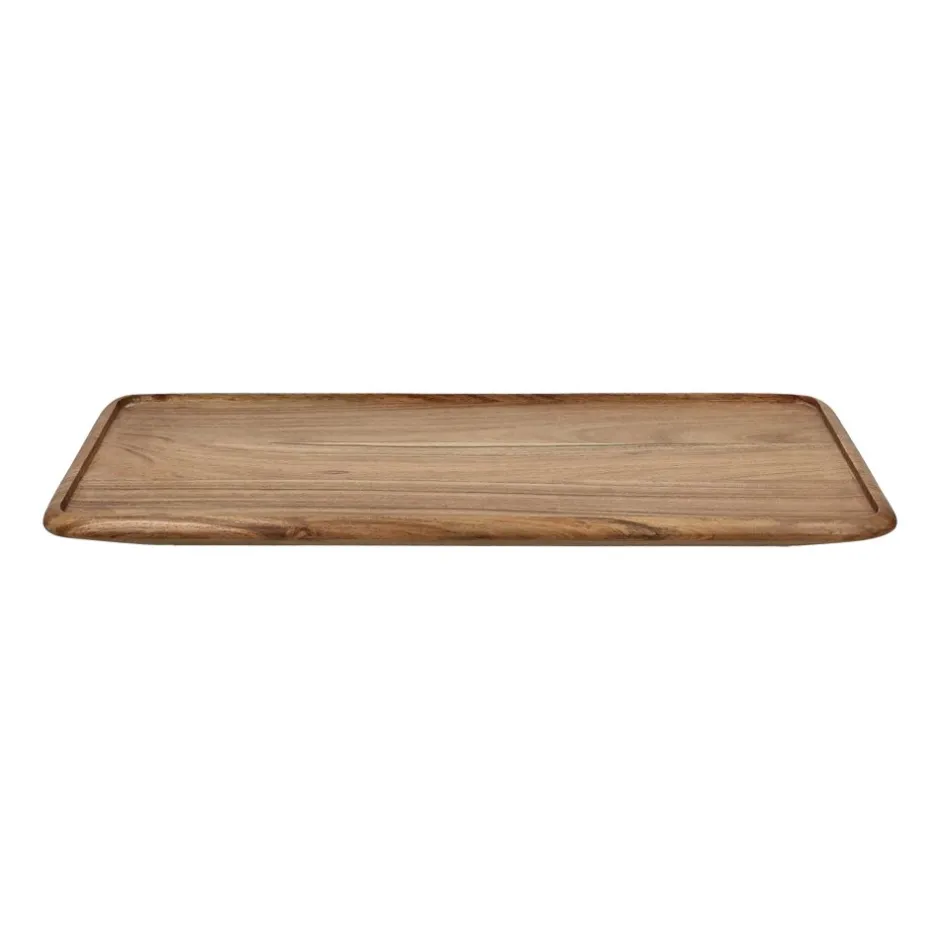 Pomax Plateaux-ULRIKE - plateau - bois d'acacia - L 40 x W 27,5 x H 1,5 cm - naturel
