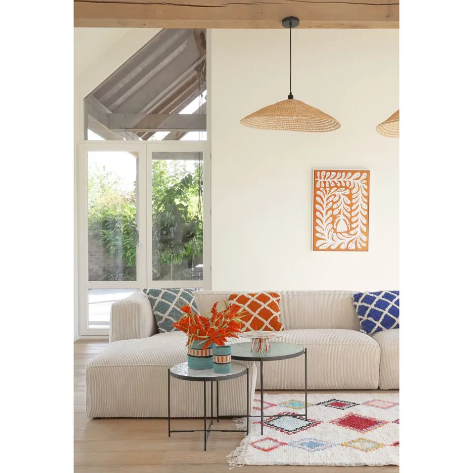 Pomax Suspensions-UZES - lampe suspendue - rotin / métal - DIA 70 x H 20 cm - naturel