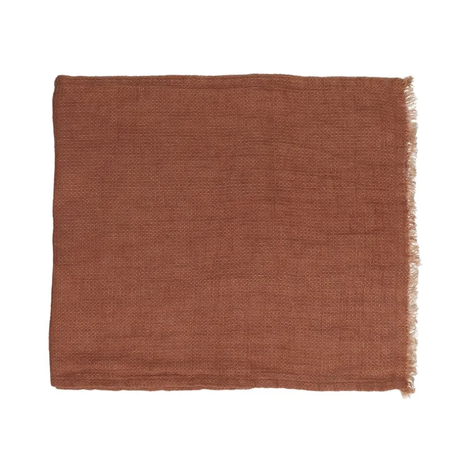 Pomax Linge De Table-VENTOUX - nappe de table / plaid - lin - L 250 x W 140 cm - orange