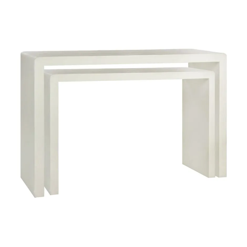 Pomax Consoles-VERONA - console - enduit à la chaux - L 120 x W 40 x H 80 cm - blanc cassé