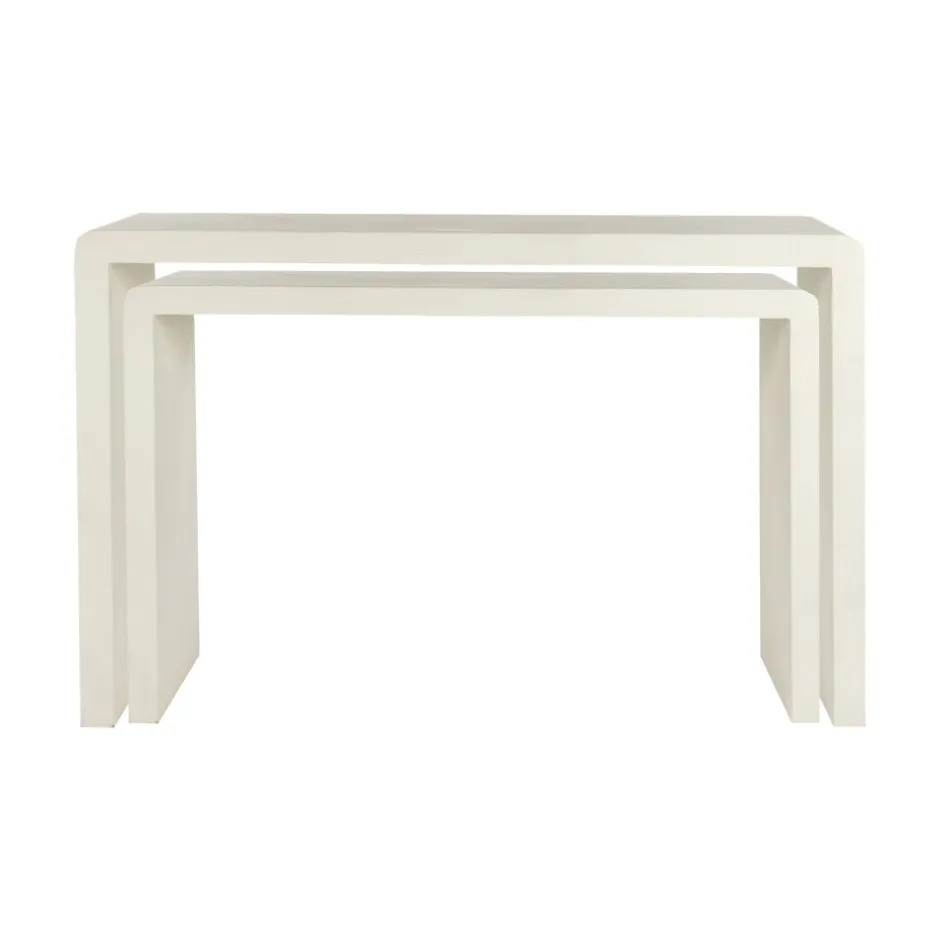 Pomax Consoles-VERONA - console - enduit à la chaux - L 120 x W 40 x H 80 cm - blanc cassé