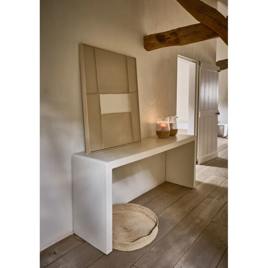 Pomax Consoles-VERONA - console - enduit à la chaux - L 180 x W 45 x H 76 cm - blanc cassé