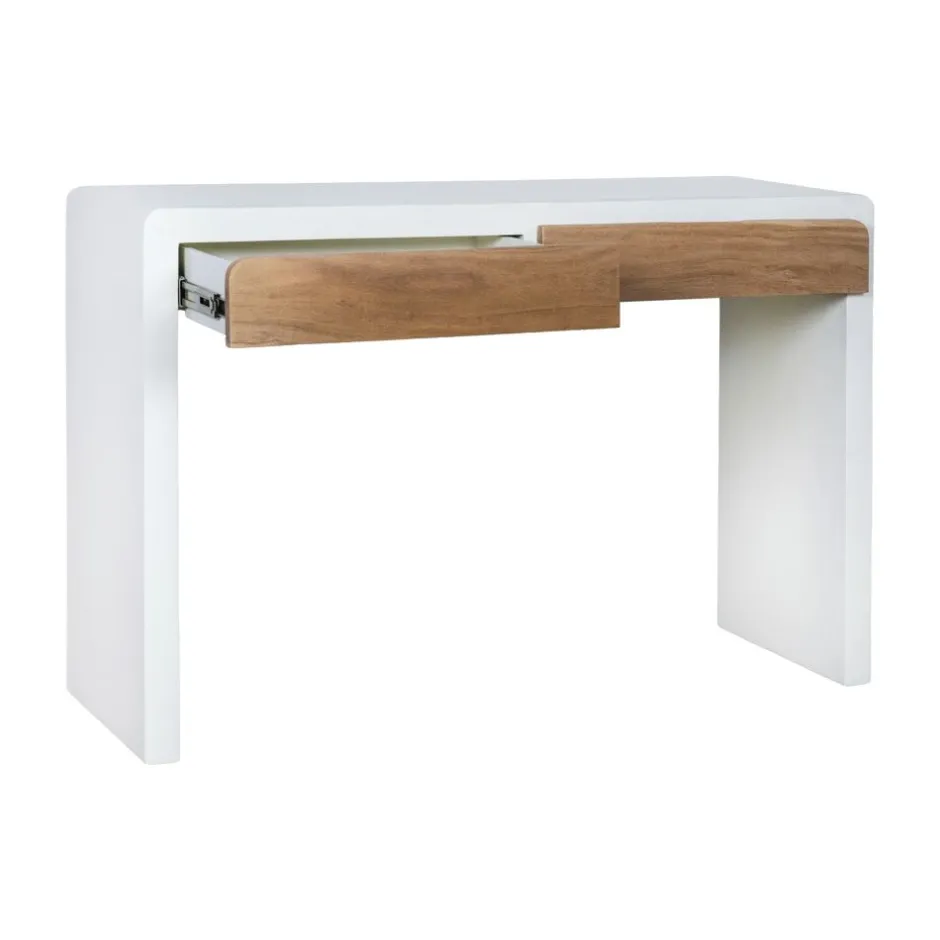 Pomax Consoles-VERONA - console 2 tiroirs - enduit à la chaux - L 120 x W 40 x H 80 cm - blanc cassé