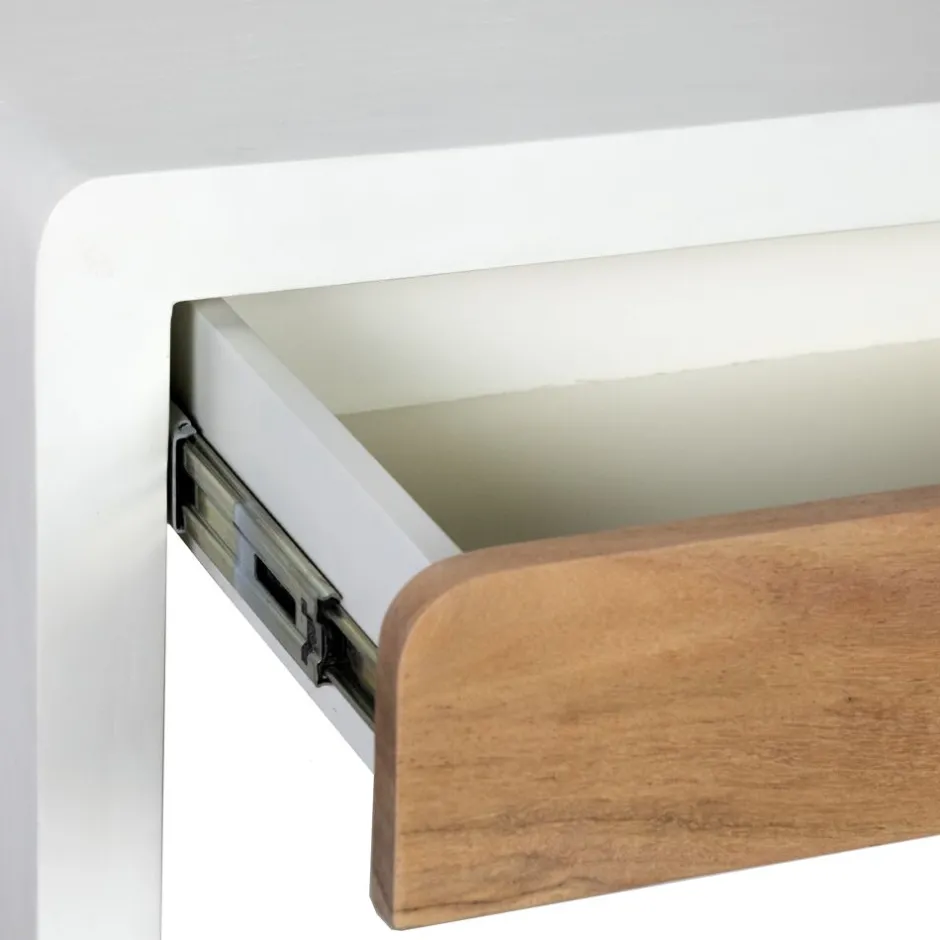 Pomax Consoles-VERONA - console 2 tiroirs - enduit à la chaux - L 120 x W 40 x H 80 cm - blanc cassé