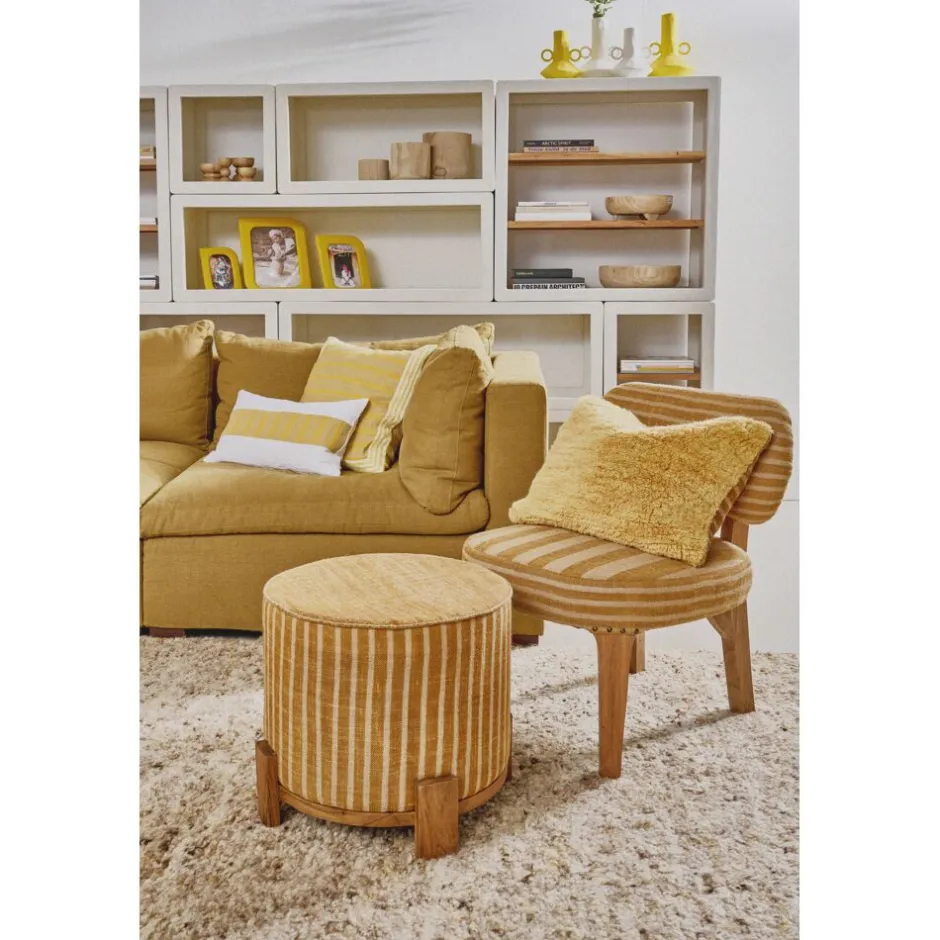 Pomax Étagères-VERONA - rack 2 étagères - enduit à la chaux / bois d'acacia - L 45 x W 40 x H 90 cm - blanc cassé