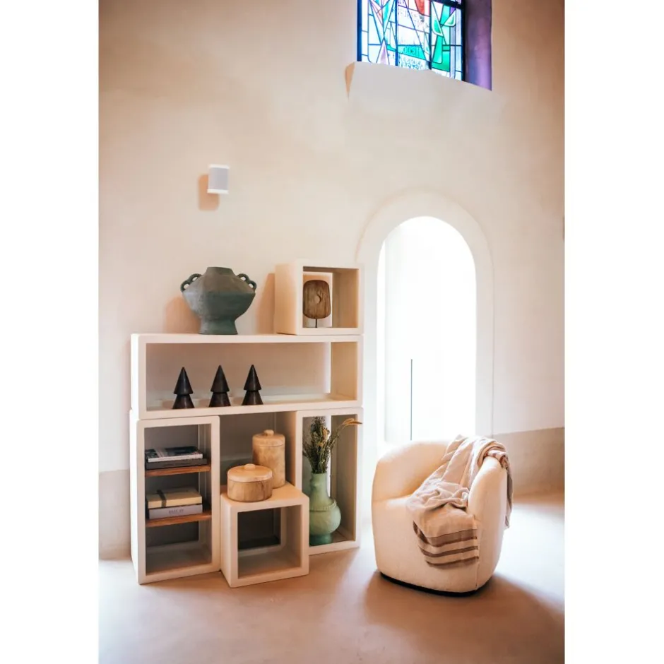 Pomax Étagères-VERONA - étagère - enduit à la chaux - L 90x W 40 x H 45 cm - blanc cassé