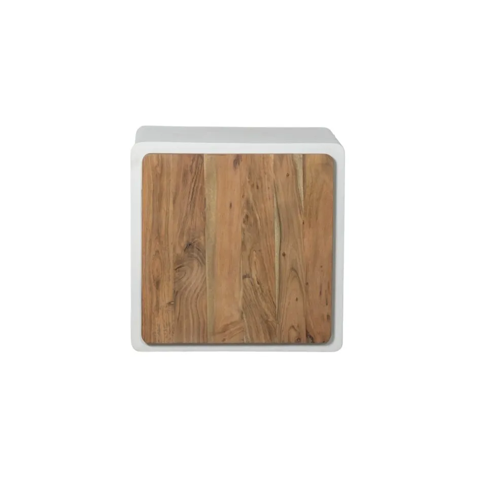 Pomax Étagères-VERONA - étagère 1 porte - enduit à la chaux - L 60 x W 50 x H 60 cm - blanc cassé