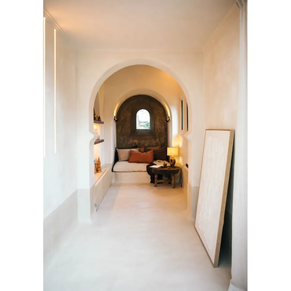 Pomax Tableau / Déco Murale-VICENZA - toile avec cadre - lin / bois de pin - L 103 x W 4,3 x H 143 cm - blanc cassé