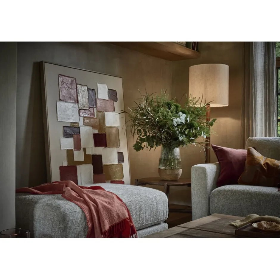 Pomax Tableau / Déco Murale-VICENZA - toile avec cadre - lin / bois de pin - L 100 x W 4 x H 140 cm - multicolore
