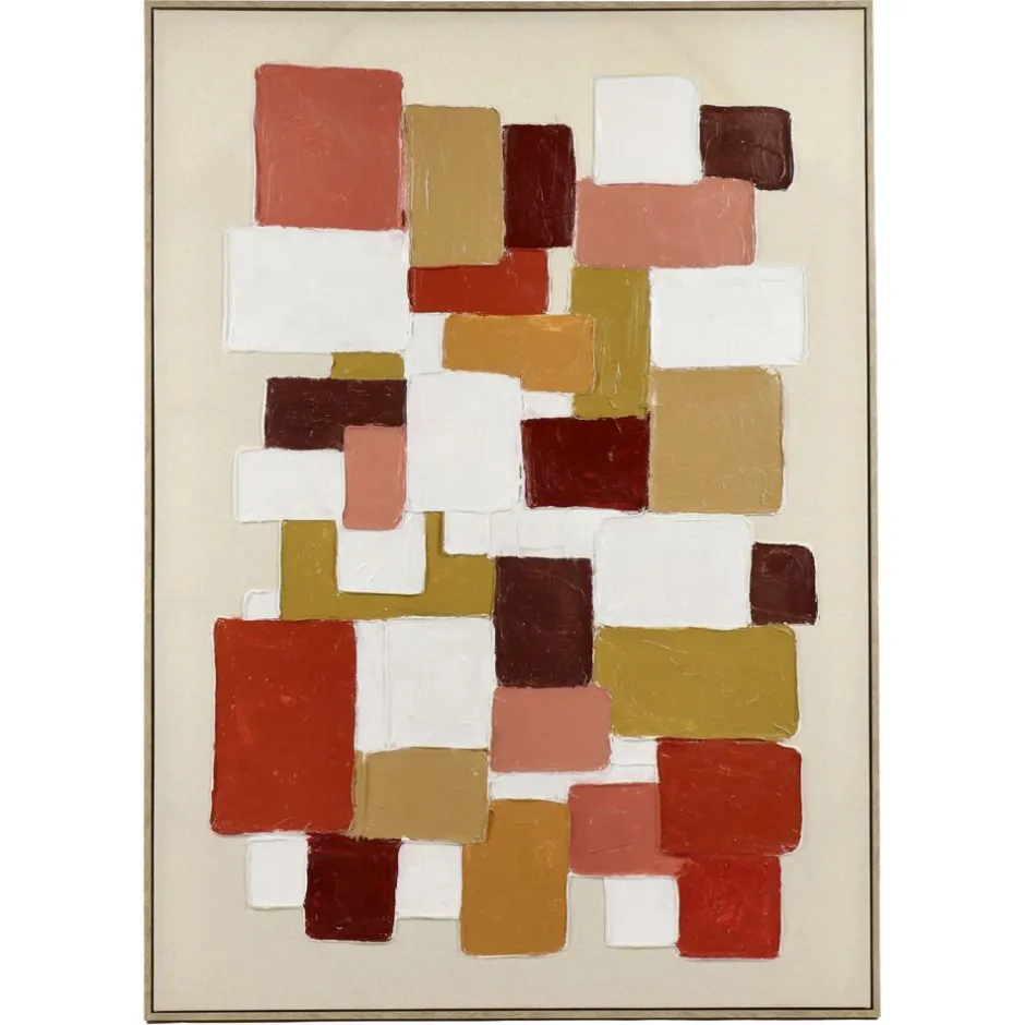 Pomax Tableau / Déco Murale-VICENZA - toile avec cadre - lin / bois de pin - L 100 x W 4 x H 140 cm - multicolore
