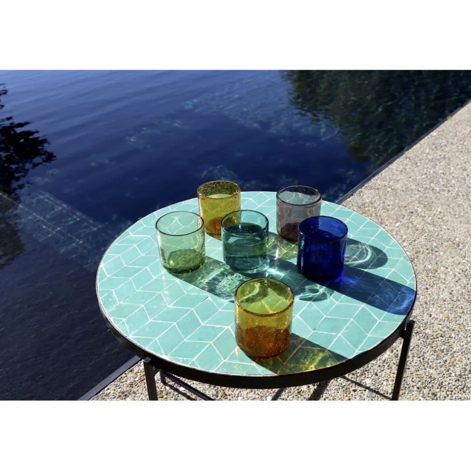 Pomax Verres-VICO - verre à eau - verre - DIA 8 x H 8,2 cm - aqua foncé