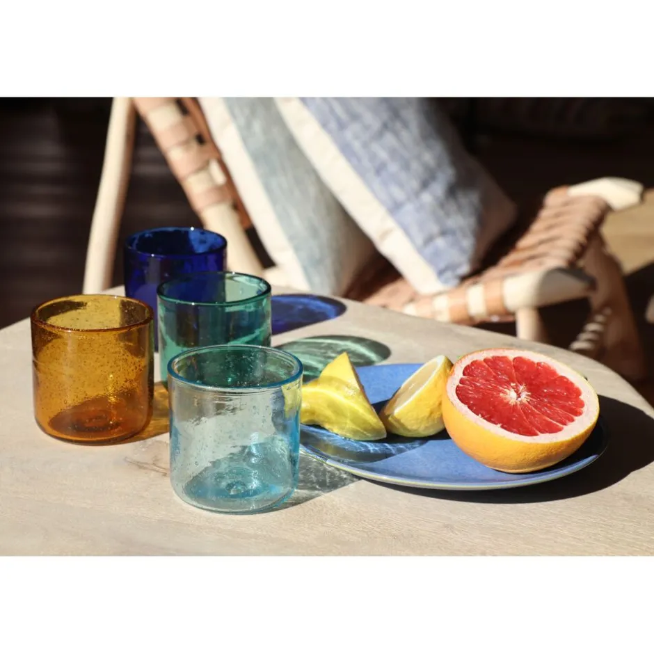 Pomax Verres-VICO - verre à eau - verre - DIA 8 x H 8,2 cm - bleu claire