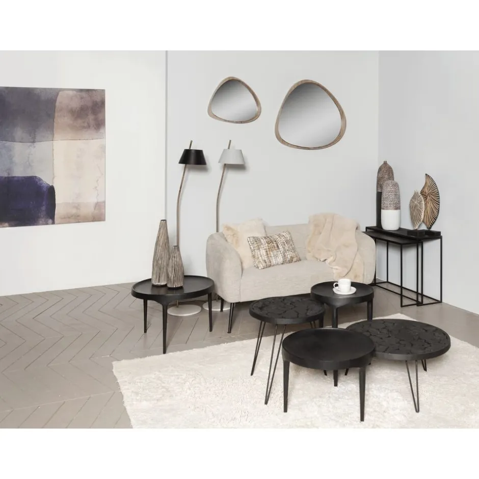 Pomax Miroirs-VIK - miroir - mdf / placage de pin - L 50 x W 4,5 x H 43 cm - taupe