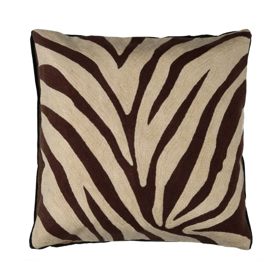 Pomax Coussins-WILDLIFE - coussin - coton / lin - L 50 x W 50 cm - brun foncé