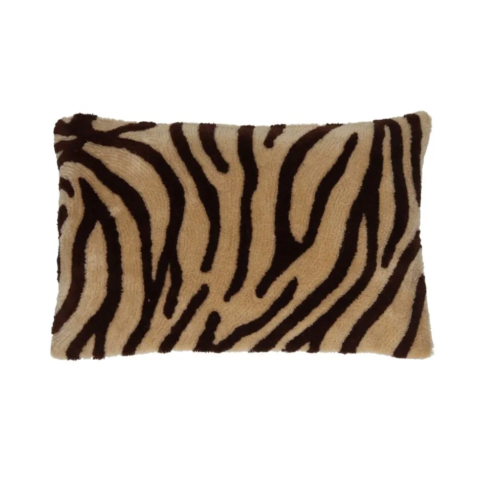 Pomax Coussins-WILDLIFE - coussin - coton / lin - L 50 x W 30 cm - brun foncé