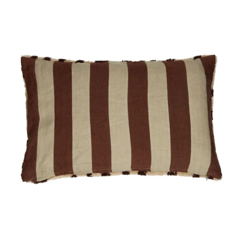 Pomax Coussins-WILDLIFE - coussin - coton / lin - L 50 x W 30 cm - brun foncé