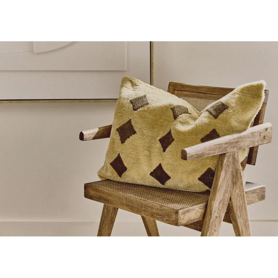 Pomax Coussins-WILDLIFE - coussin - laine / lin - L 70 x W 50 cm - brun foncé