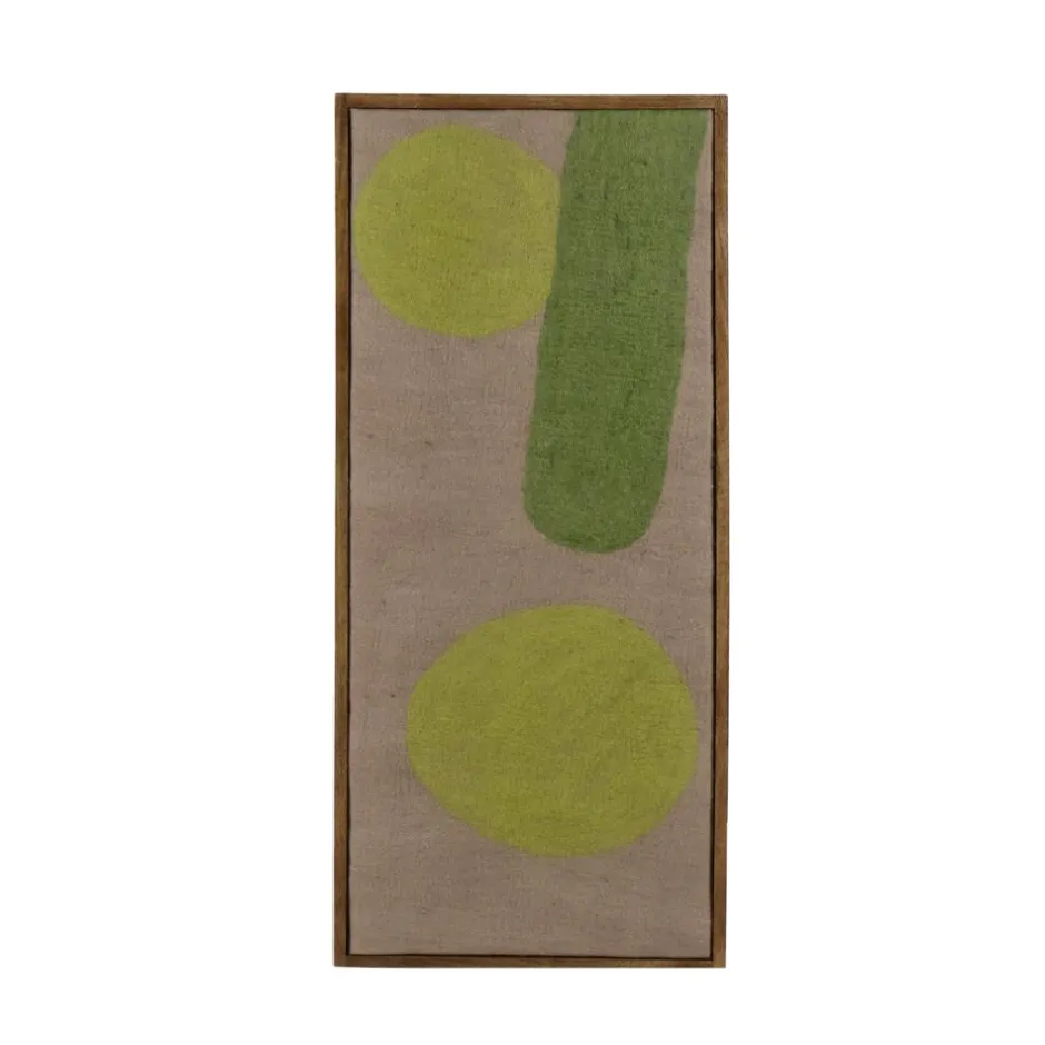 Pomax Tableau / Déco Murale-WOOLY - toile avec cadre - bois de mangier / laine - L 107 x W 46 x H 6,5 cm - mix de couleurs