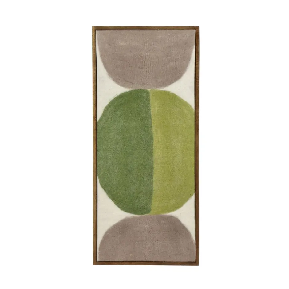 Pomax Tableau / Déco Murale-WOOLY - toile avec cadre - bois de mangier / laine - L 107 x W 46 x H 6,5 cm - mix de couleurs