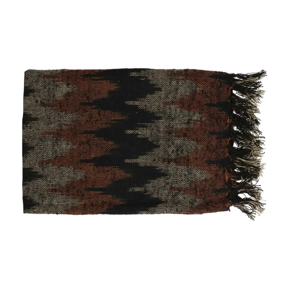 Pomax Plaids-WOUT - plaid - coton - L 150 x W 125 cm - mix de couleurs